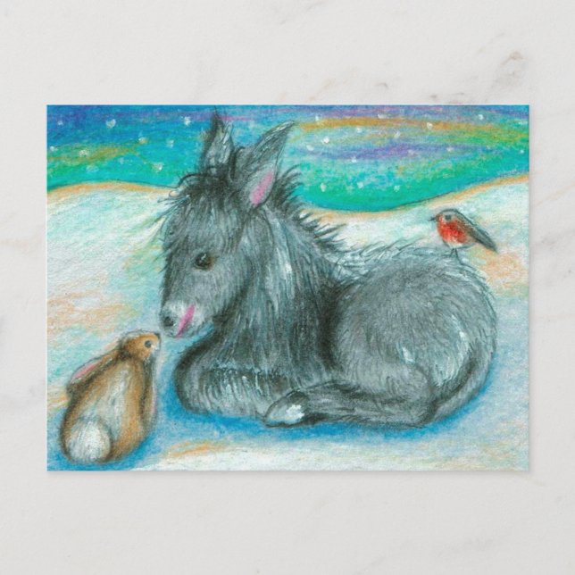 Xmas Trio in the snow Holiday Postcard (Front)