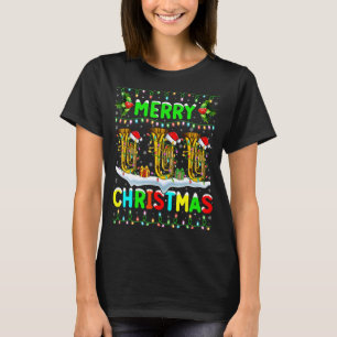 Xmas Tuba Lighting Santa Hat Merry Christmas Tuba T-Shirt