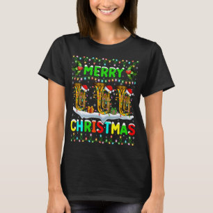 Xmas Tuba Lighting Santa Hat Merry Christmas Tuba T-Shirt