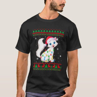 Xmas Ugly Sweater Christmas Lights Cat Kitten Love