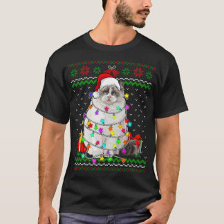Xmas Ugly Sweater Christmas Lights Cat Kitten Love