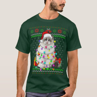 Xmas Ugly Sweater Christmas Lights Cat Kitten Love