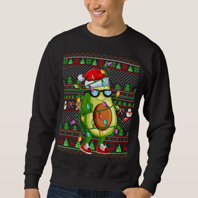 Xmas Ugly Sweater Style Lighting Avocado Christmas (Front)