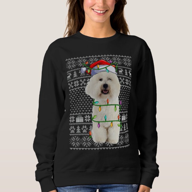 Xmas Ugly Sweater Style Santa Bichon Frise Dog Chr (Front)
