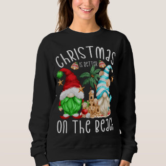 Xmas Vacation Gnome Motif Christmas On Beach Sweatshirt