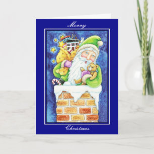 Xmas Vintage Card Merry Christmas Santa