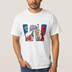 XMAS W LETTER /SANTA  CLAUS WITH VIOLIN MONOGRAM T-Shirt