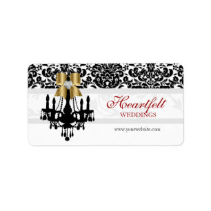 Xmas Wedding Label Jewel Bow Heart Chandelier gold