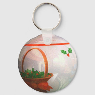 xmas white bulb key ring