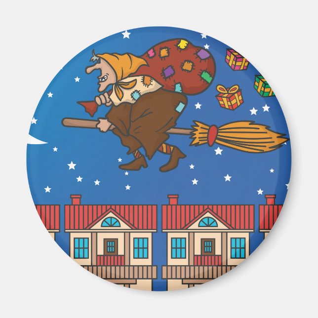 xmas witch Befana Magnet (Front)