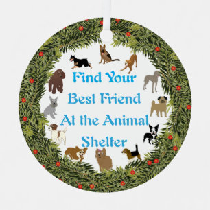 XMas Wreath Next Best Friend Metal Tree Decoration