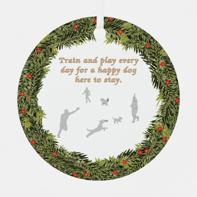 XMas Wreath Train and Play Metal Tree Decoration (Front)