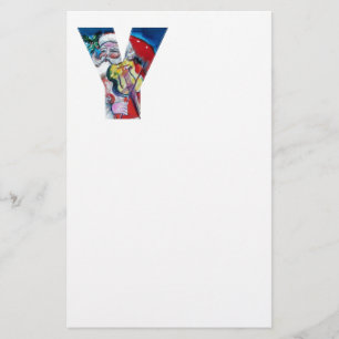 XMAS Y LETTER /SANTA CLAUS WITH VIOLIN MONOGRAM STATIONERY