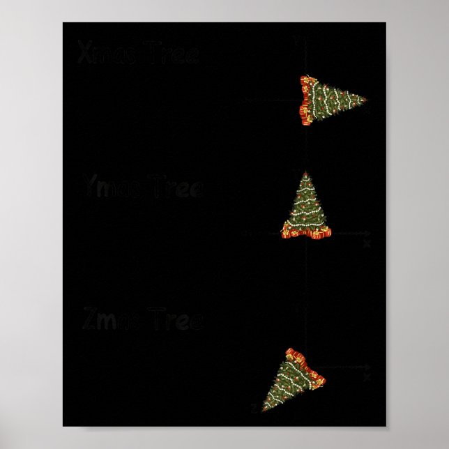 Xmas Ymas Zmas Tree Math Nerd Christmas  Poster (Front)