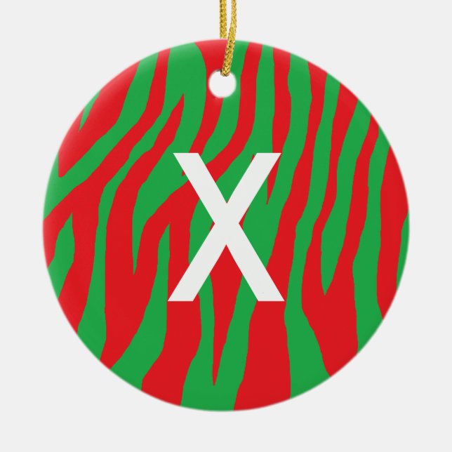 Xmas Zebra Ceramic Ornament (Front)
