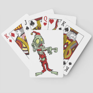 xmas zombie santa claus playing cards