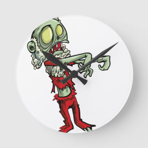 xmas zombie santa claus round clock