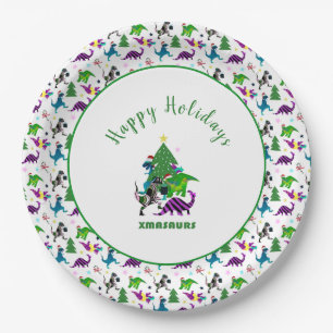 Xmasaurs Paper Plate