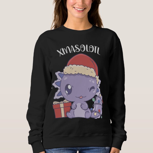 Xmasolotl Cute Axolotl Christmas Sweatshirt (Front)