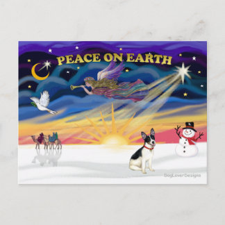 XmasSunrise-Rat Terrier Holiday Postcard