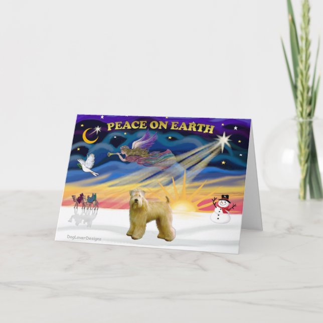 XmasSunrise-WheatenTerrier2 Holiday Card (Front)