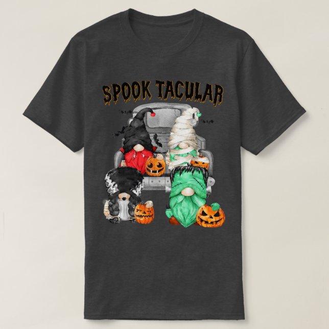 XNML Truck Gnomes Witchy Pumpkin Scary Autumn Hall T-Shirt (Design Front)