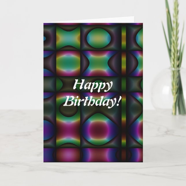 XO Abstract Digital Art, Birthday Card (Front)