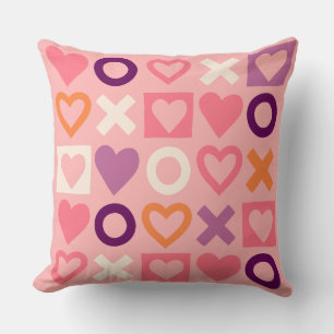 XO Hearts Love Pattern Decorative Throw Pillow