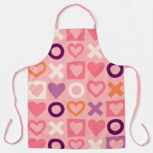 XO Hearts Love Pattern Kitchen Apron
