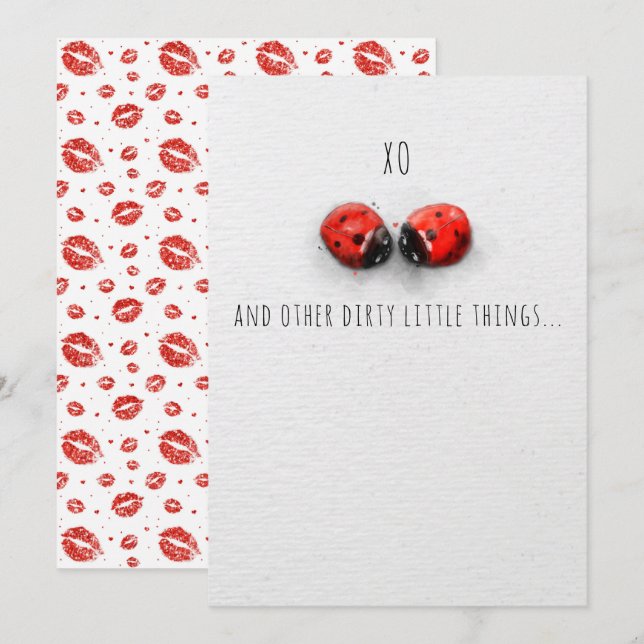 XO HUGS AND KISSES BUGS VERSION 3 Valentine card (Front/Back)