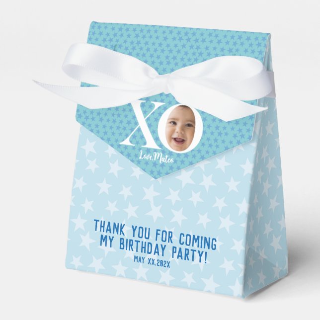 XO | Personalised funny boy face birthday party Favour Box (Front Side)