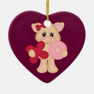 XO Piggy Ceramic Tree Decoration