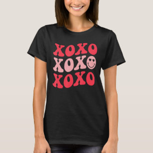 XO XO Groovy Retro Happy Valentine's Day Couple Bo T-Shirt