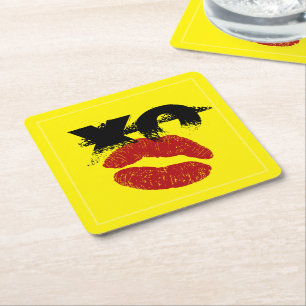 XO XO kiss me retro Coaster /Weddings Fun Party