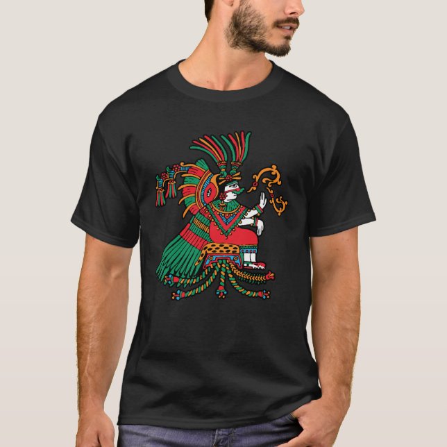 Xochiquetzal – Flower Feather – Goddess of Love T-Shirt (Front)