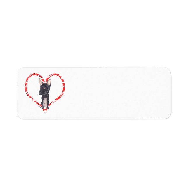 XOLOITZCUINTLE HEART RETURN ADDRESS LABEL (Front)
