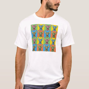 Xoloitzcuintli Cartoon Pop-Art, Mexican Hairless T-Shirt