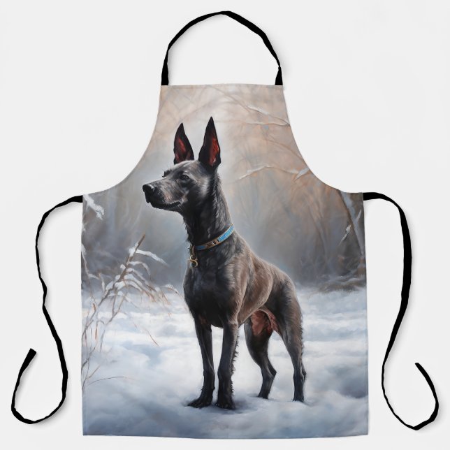 Xoloitzcuintli Let It Snow Christmas Apron (Front)