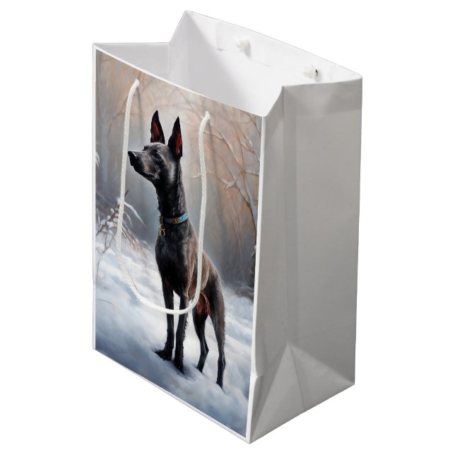 Xoloitzcuintli Let It Snow Christmas Medium Gift Bag (Front Angled)