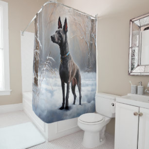 Xoloitzcuintli Let It Snow Christmas Shower Curtain