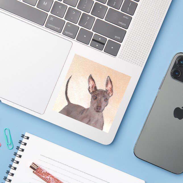 Xoloitzcuintli Painting - Cute Original Dog Art (Laptop w/ iPhone)