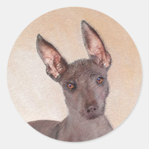 Xoloitzcuintli Painting - Cute Original Dog Art Classic Round Sticker