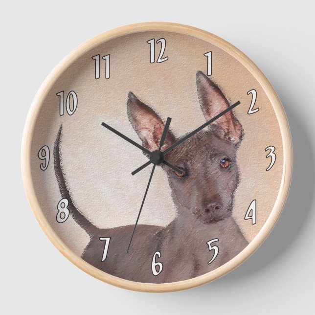 Xoloitzcuintli Painting - Cute Original Dog Art Clock (Front)