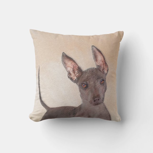 Xoloitzcuintli Painting - Cute Original Dog Art Cushion (Front)