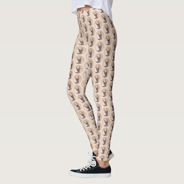 Xoloitzcuintli Painting - Cute Original Dog Art Leggings (Left)