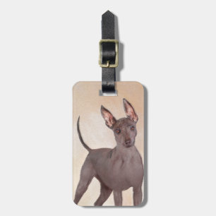 Xoloitzcuintli Painting - Cute Original Dog Art Luggage Tag