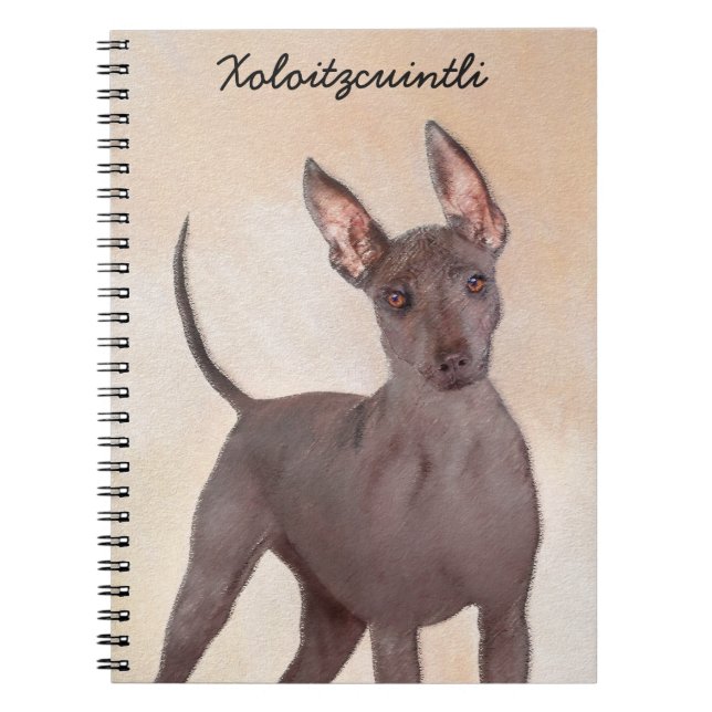 Xoloitzcuintli Painting - Cute Original Dog Art Notebook (Front)