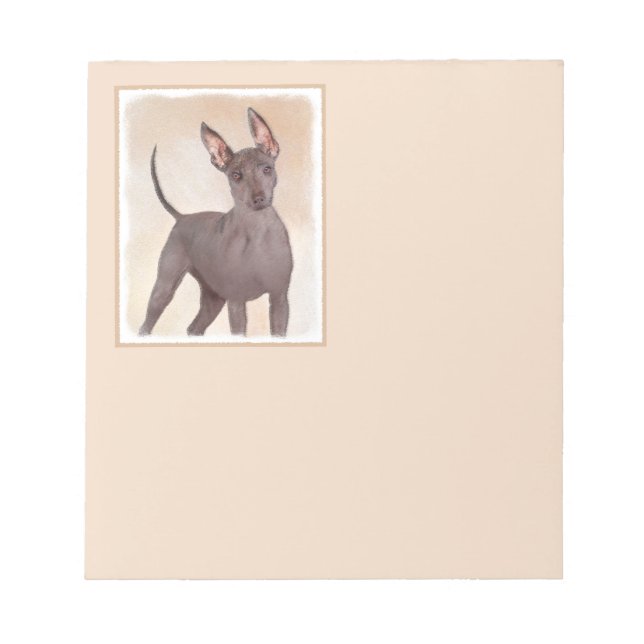 Xoloitzcuintli Painting - Cute Original Dog Art Notepad (Front)