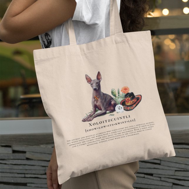Xoloitzcuintli | Watercolor Mexican Hairless Dog  Tote Bag (Creator Uploaded)