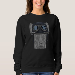 Xoloitzcuintli Wearing Vintage Motorcycle Helmet Sweatshirt
